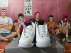 Jordan 14 Retro White and Blue Basketball Sneakers