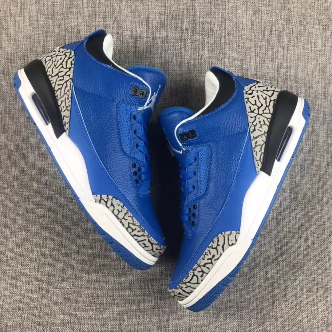 Jordan Air Jordan 3 Blue Sneakers with Elephant Print