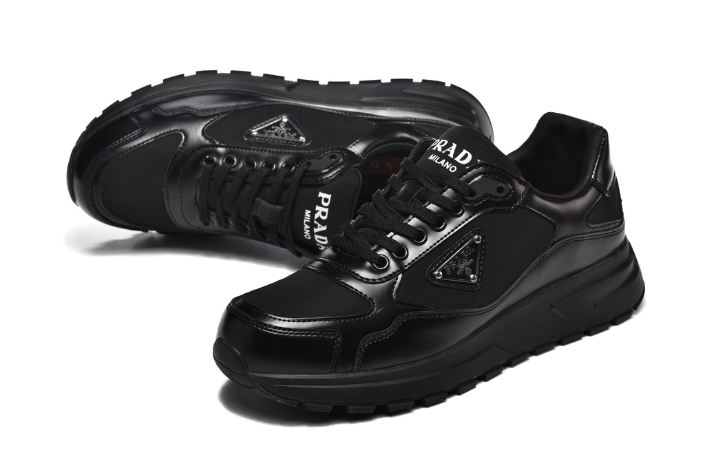 Prada Black Lace-Up Sneakers with Chunky Sole