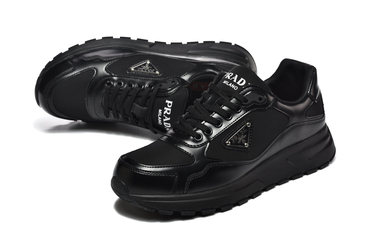 Prada Black Lace-Up Sneakers with Chunky Sole