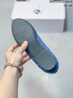Chanel 26P Blue Quilted Denim Ballet Flats 2607GYD1828A18
