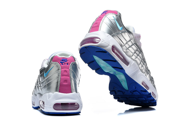 Nike Air Max 95 Silver Pink Blue Sneakers