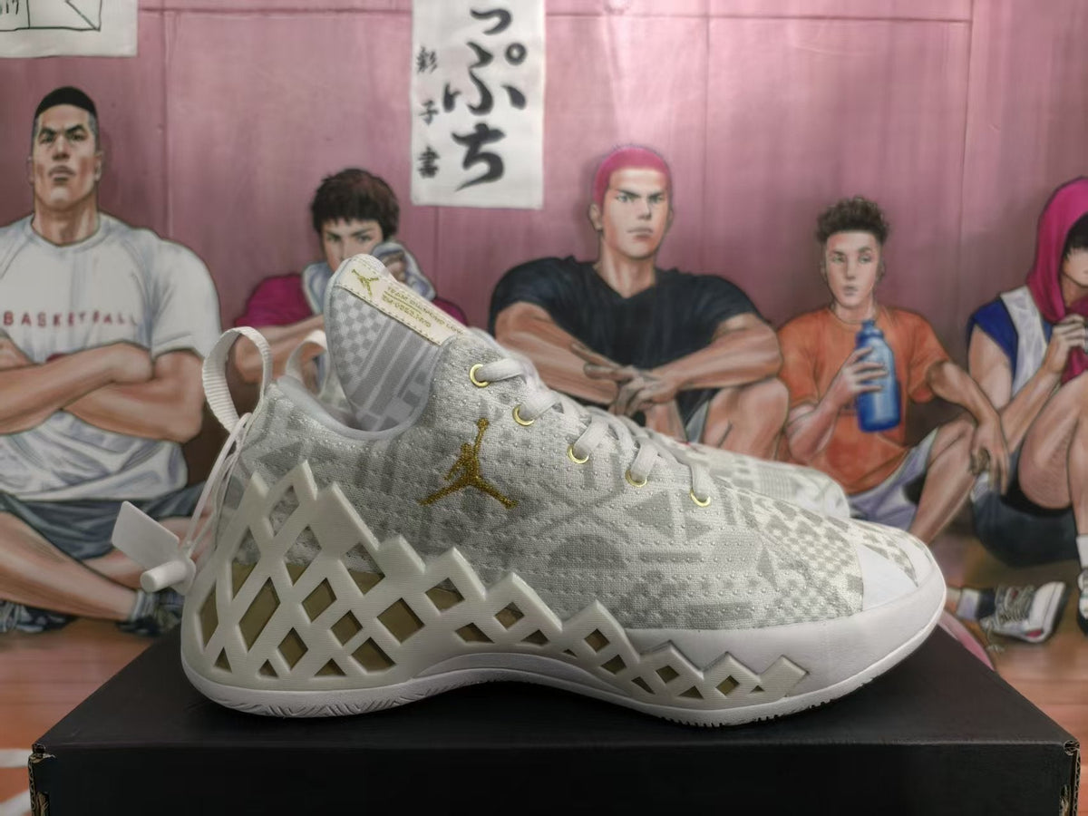 Jordan Basketball Sneakers White and Gold