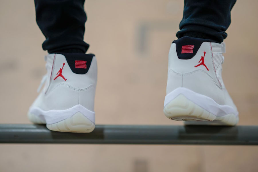 Jordan Air Jordan 11 Platinum Tint White Red Sneakers