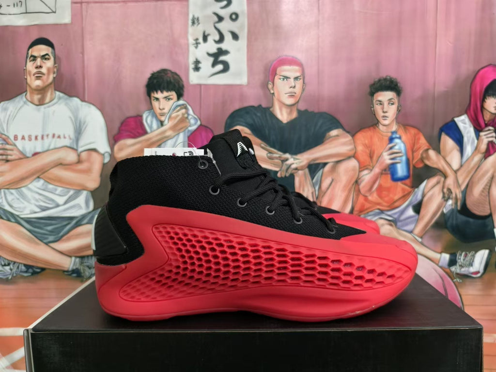 Adidas Basketball Shoes, Black and Red High-Top