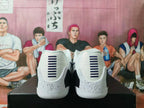 Nike White and Purple Basketball Sneakers