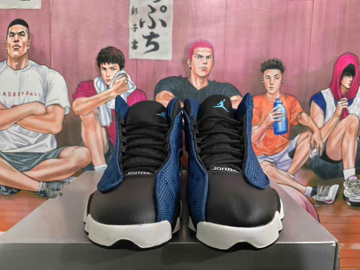 Jordan 13 Black and Deep Blue Basketball Sneakers