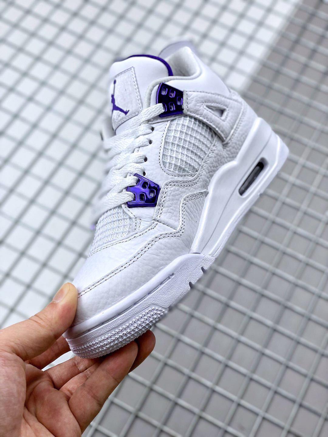 Air Jordan 4 Court Purple White Sneakers