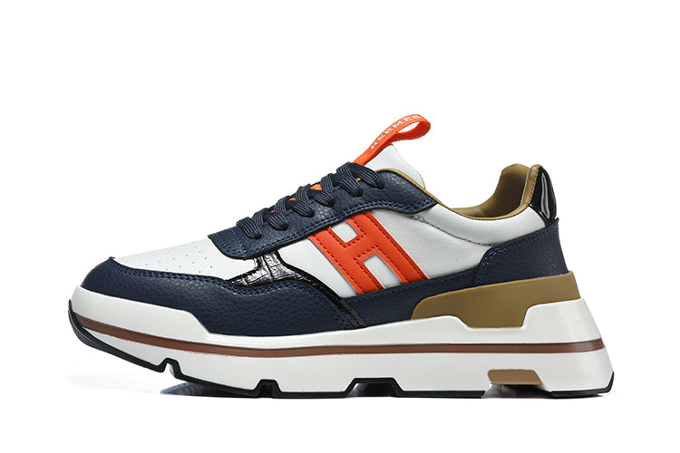 Hermès Trail Sneakers in Navy, White and Orange