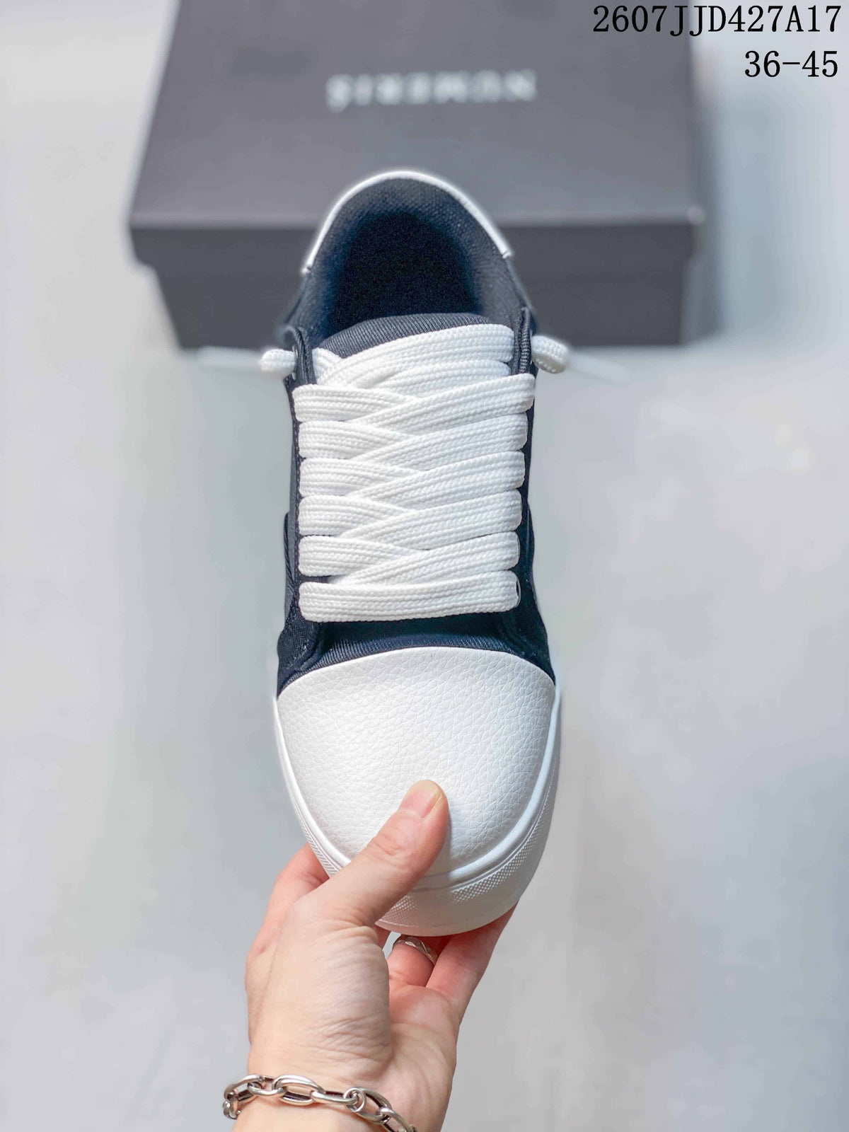 NUMERIS Denim Sneakers Navy and White 07JJD427A