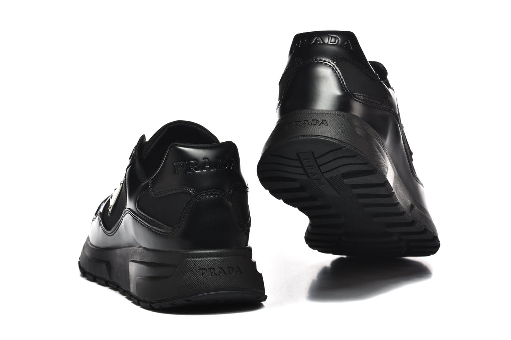 Prada Black Lace-Up Sneakers with Chunky Sole