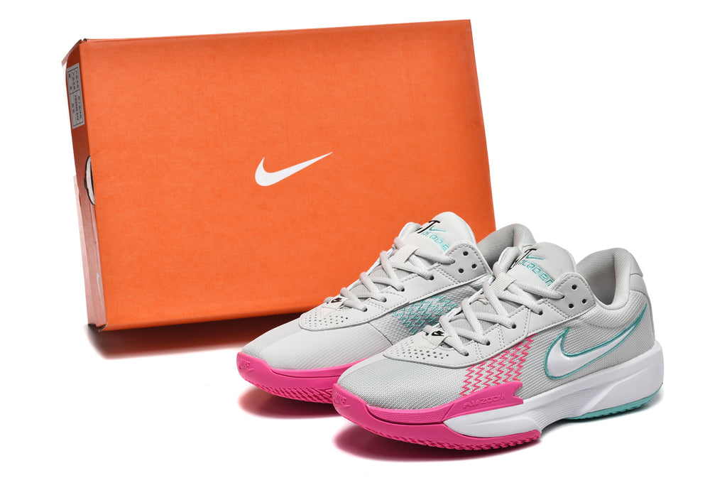 Nike GT Cut Academy Basketball Shoes Grey Pink Teal FB2599-010
