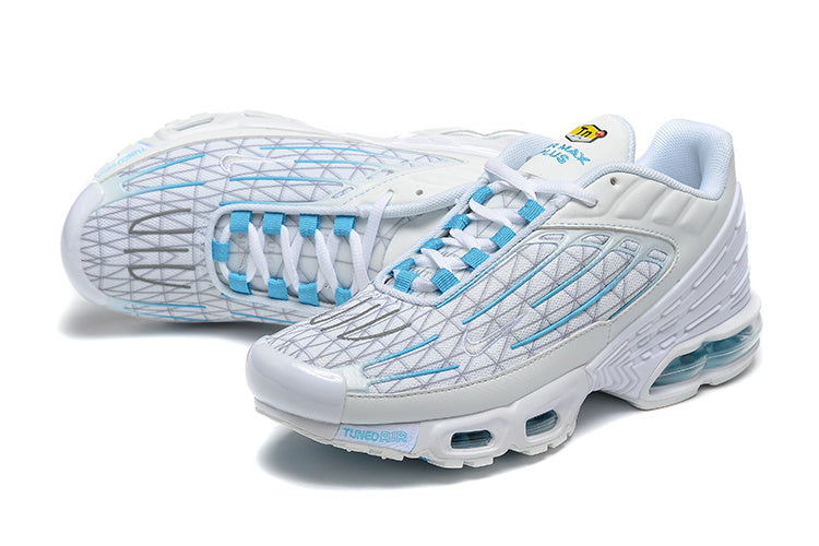 Nike Air Max Plus White and Blue Sneakers