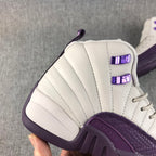 Jordan Air Jordan 12 Retro White and Deep Purple Sneakers