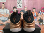 Bronze and Black High-Top Basketball Sneakers