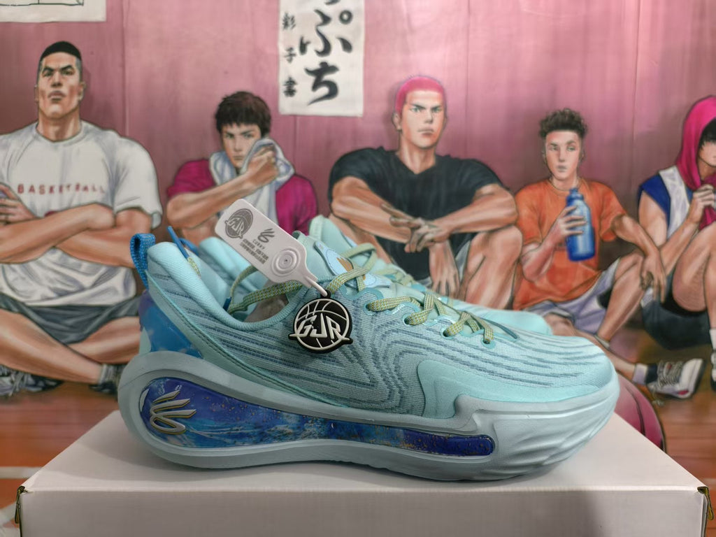 Blue Basketball Sneakers with XII Detail