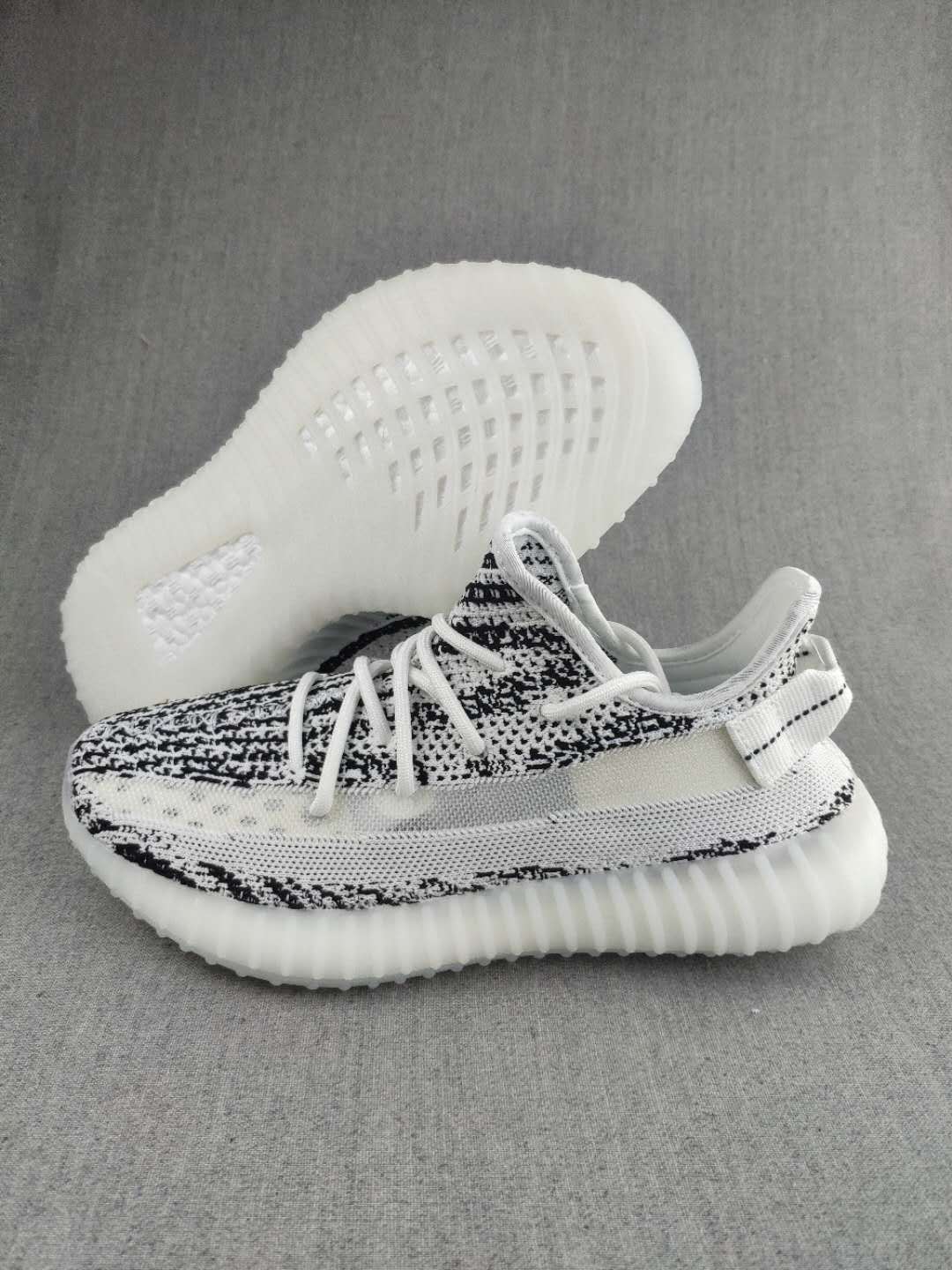 Yeezy 350 V2 Knit Sneakers Black and White