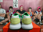 Nike White and Green Low-Top Sneakers