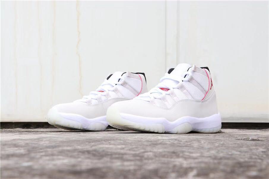 Jordan Air Jordan 11 Platinum Tint White Red Sneakers