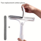 3 in 1 Window and Mirror Cleaning Tool Squeegee Brush and Microfiber Cloth for Bathroom Glass Shower Doors and Mirrors