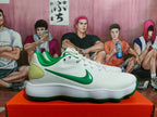 Nike White and Green Low-Top Sneakers