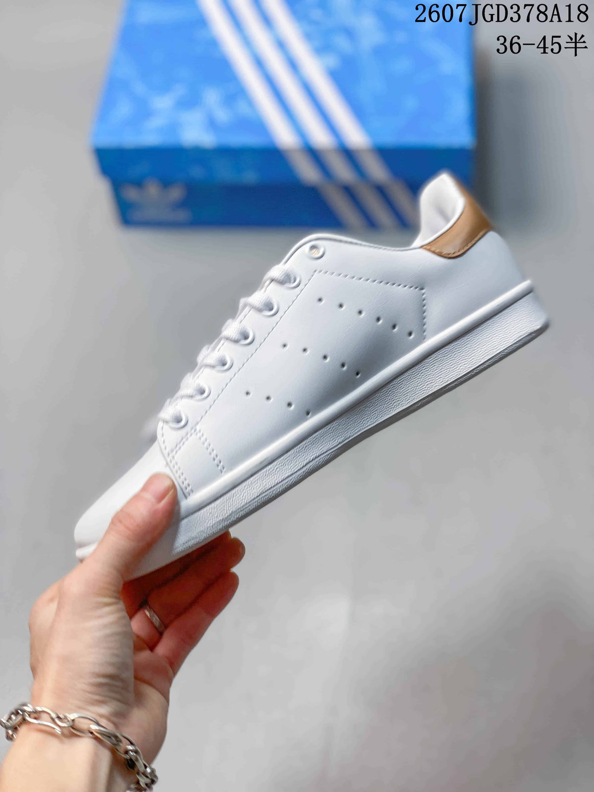 Adidas Stan Smith White Gold Sneakers 711280WYQ