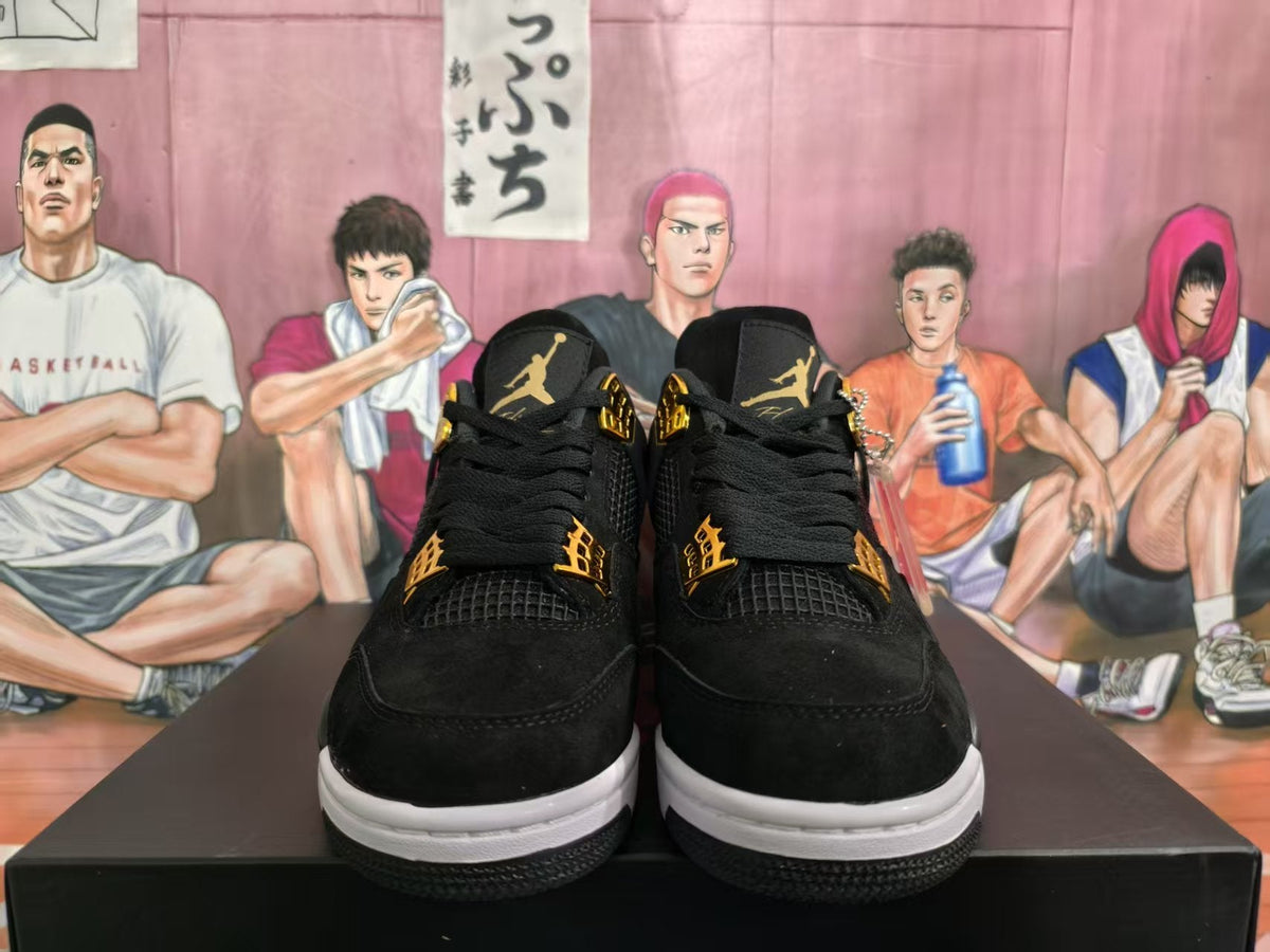 Jordan 4 Sneakers Black Gold