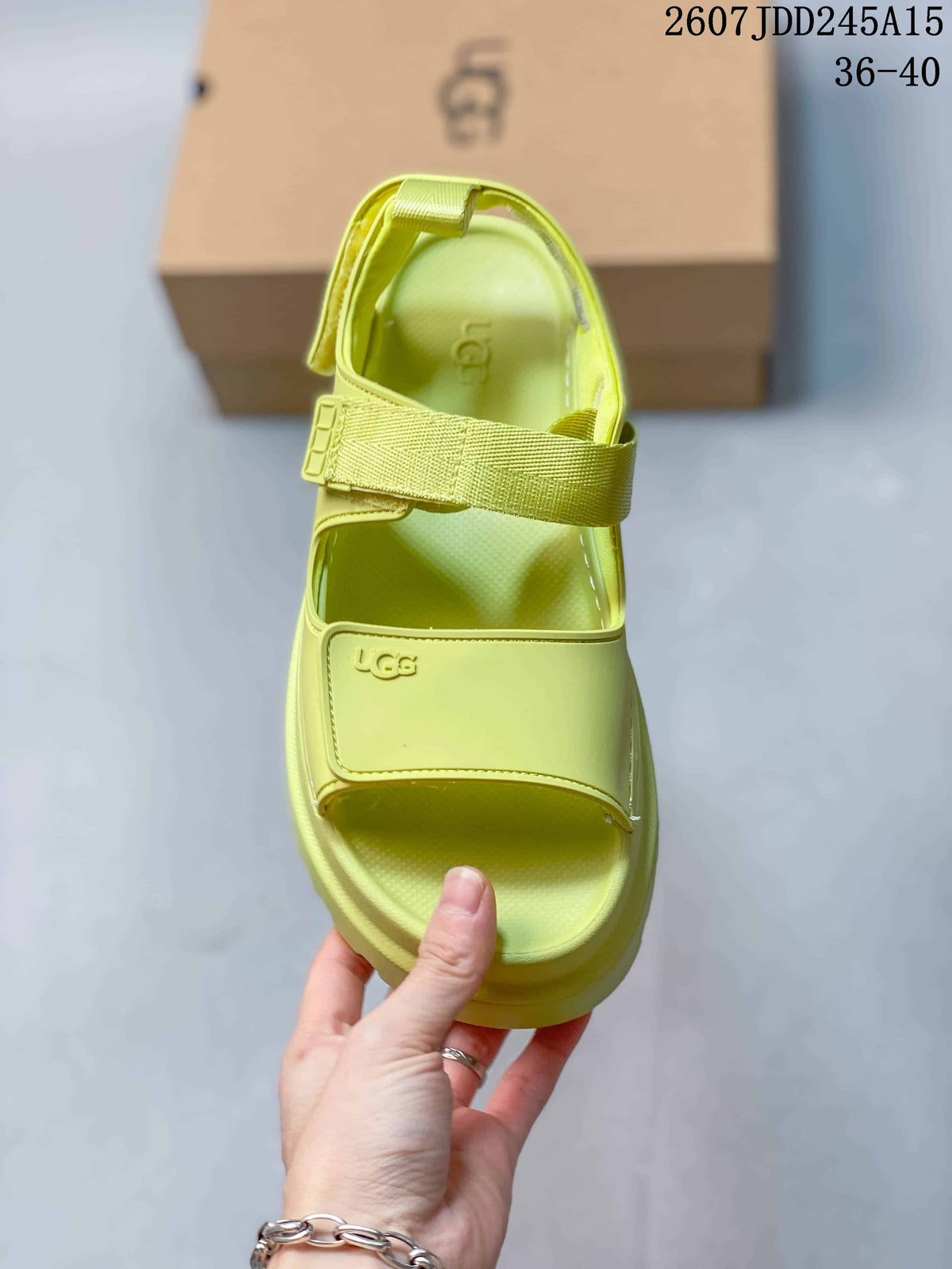 UGG GoldenGlow Women’s Platform Sandals in Lime Green