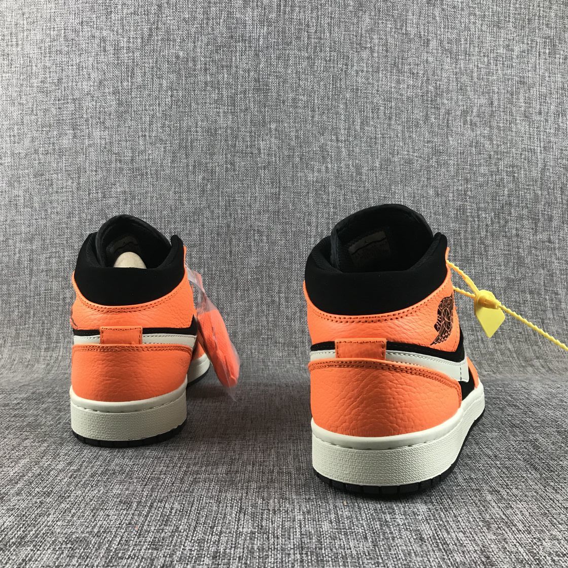 Jordan Air Jordan 1 Mid Orange Black Sneakers