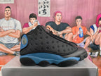 Jordan 13 Retro Black and Blue Basketball Sneakers