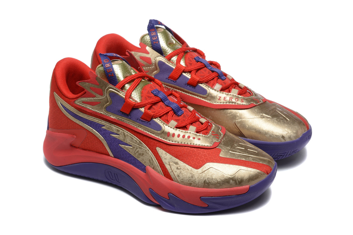 Puma ZEROS 902-1 Basketball Sneakers Red Purple Gold
