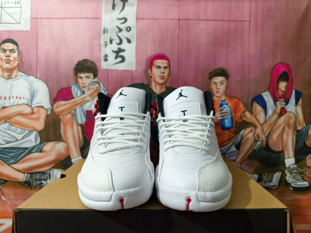 Jordan White and Red High-Top Basketball Sneakers
