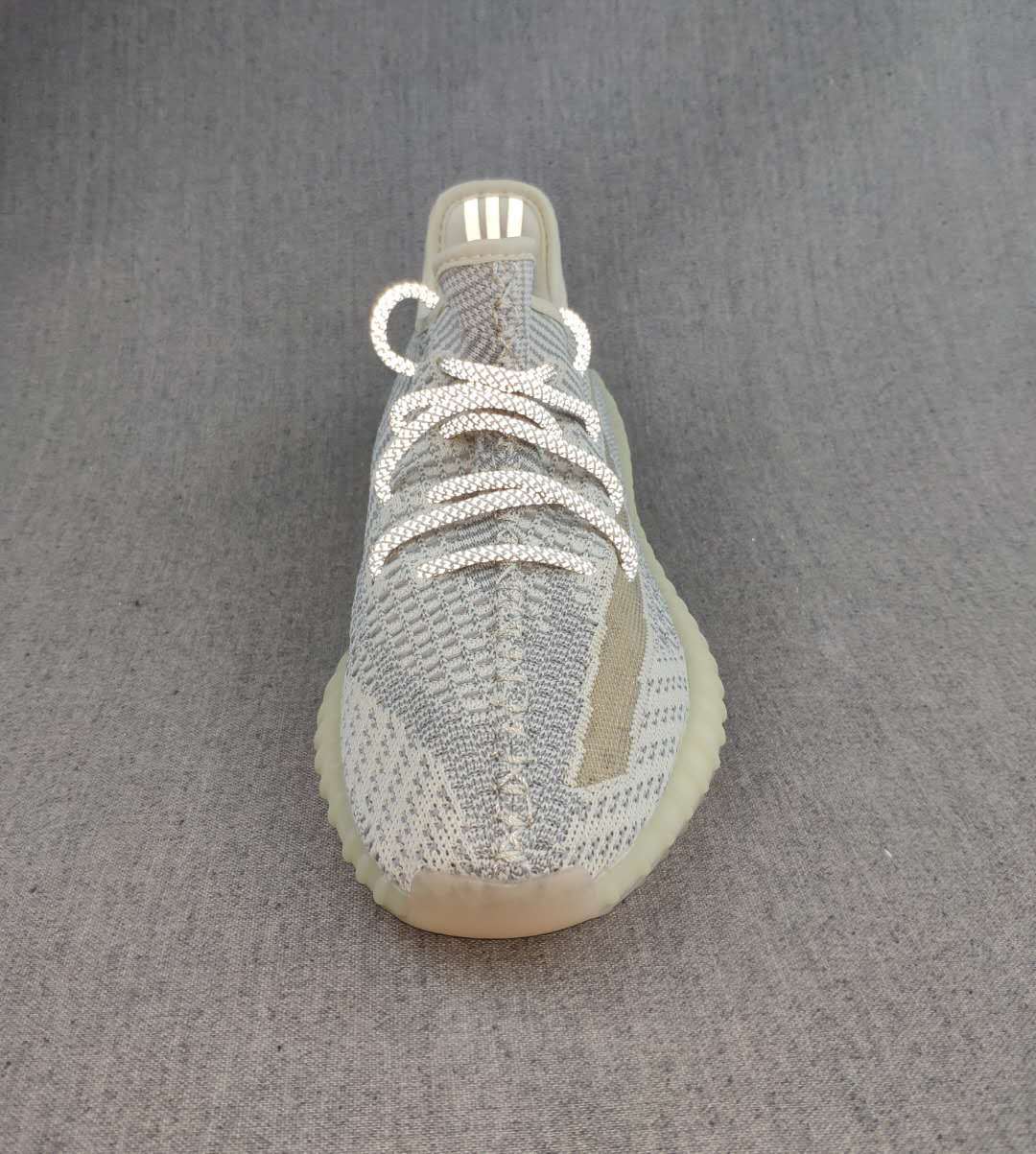 Yeezy 350 V2 Knit Sneakers in Gray and Cream