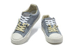 Blue-Gray Low-Top Sneakers with Contrast Laces