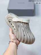Balenciaga Wave-Textured Closed-Toe Clogs Beige Style 2607JJD516A16