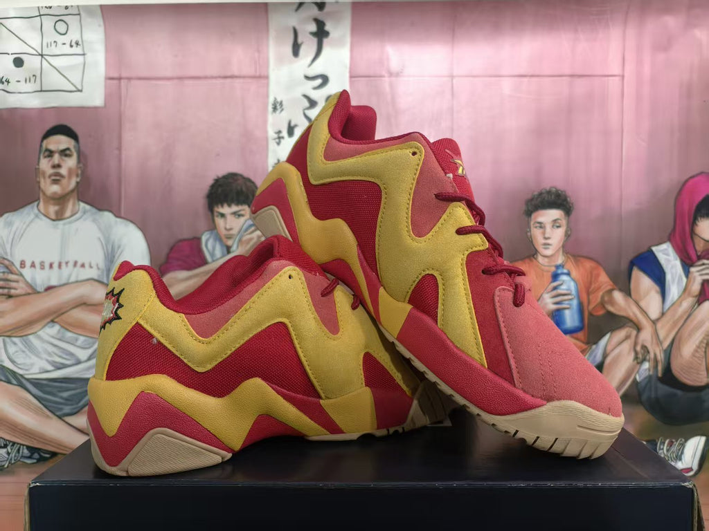 Reebok Question Low Sneakers Red and Gold