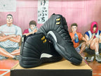 Jordan Air Jordan 12 Black and White Gold-Accent Sneakers