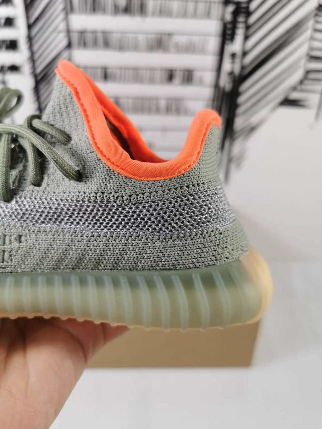 Yeezy 350 V2 Kids' Sneakers in Gray and Orange