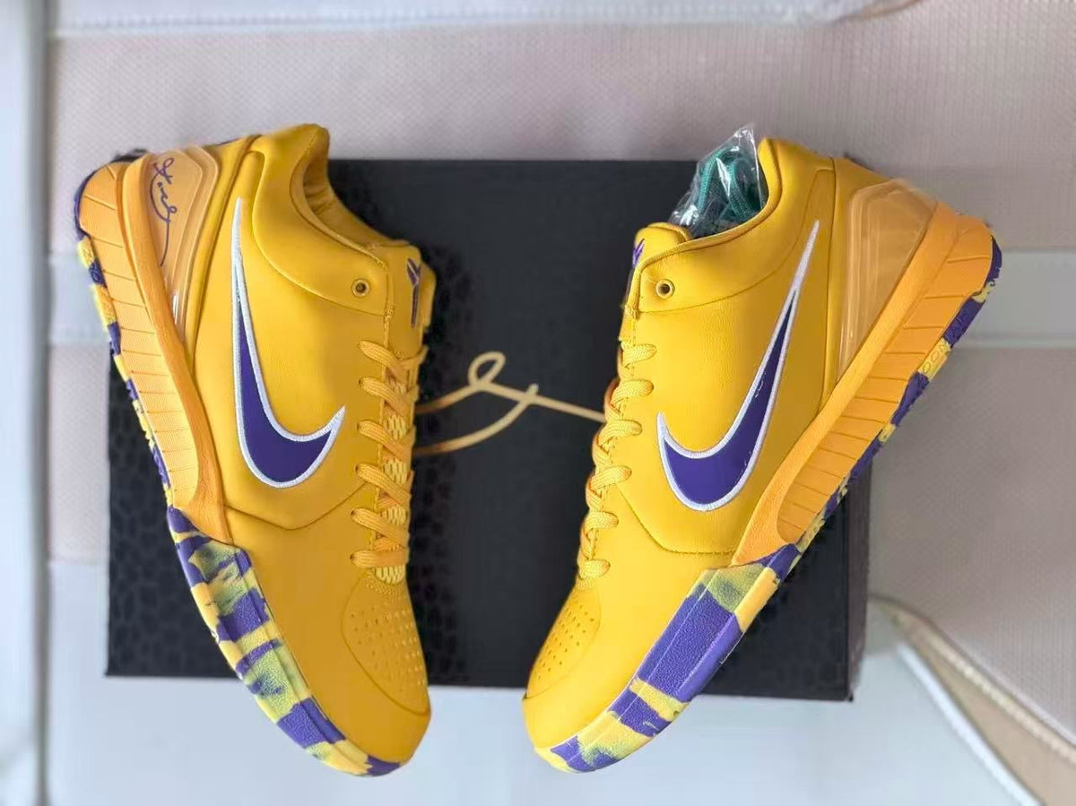 Nike Kobe 4 Basketball Sneakers Yellow Purple