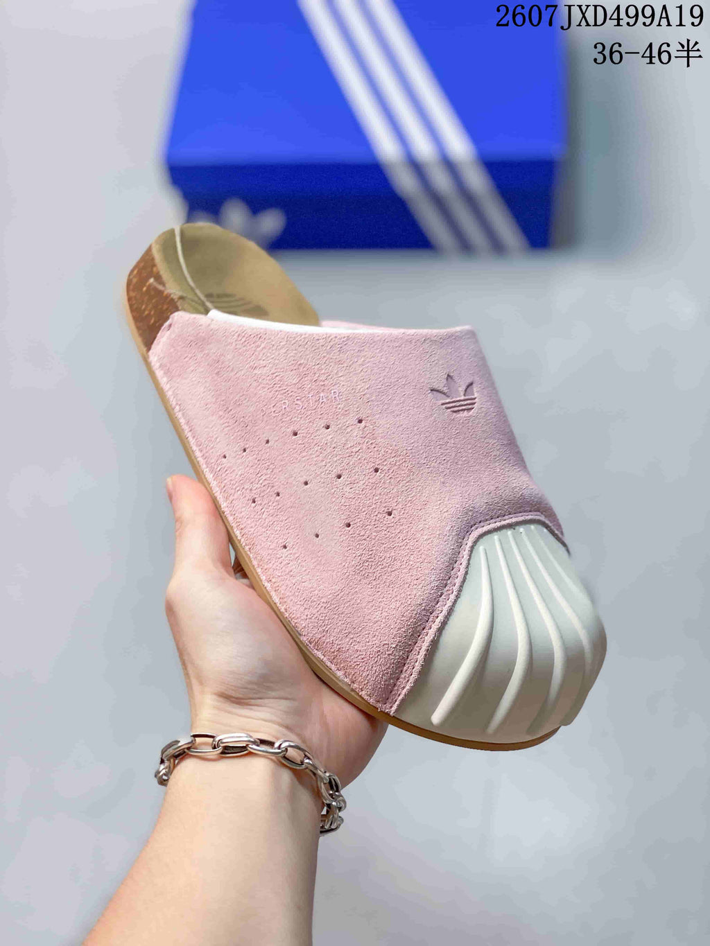 adidas Adimule Mule Slides Grey and Pink 2607JXD499A19
