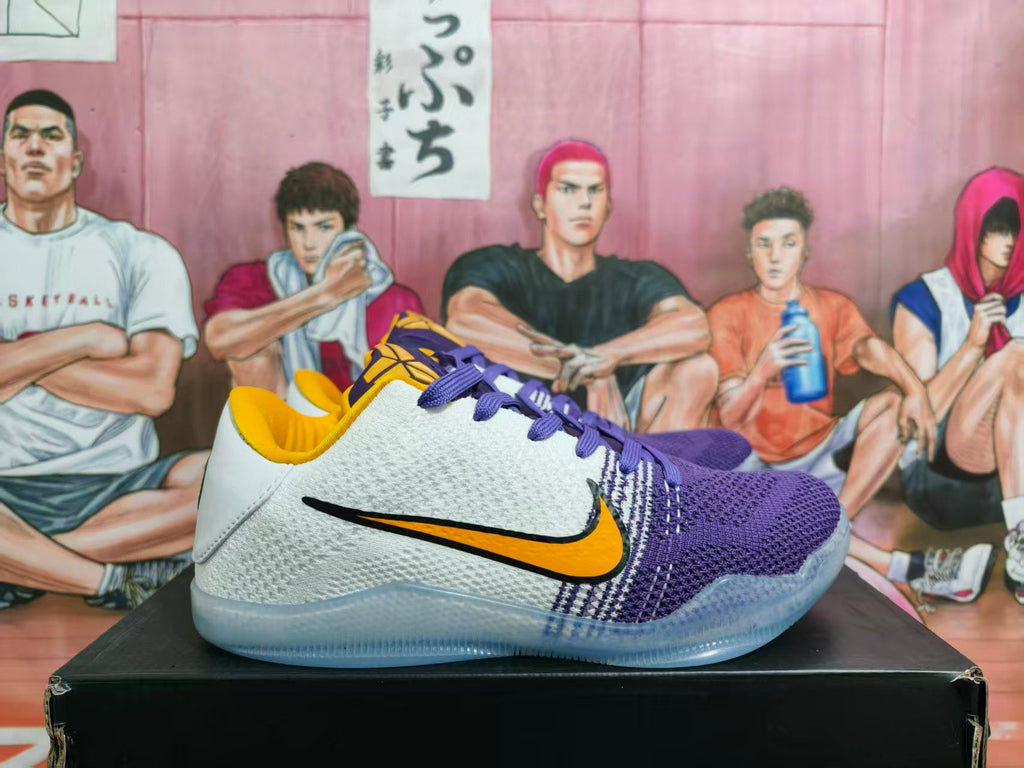 Nike Lakers Basketball Sneakers White Purple Gold