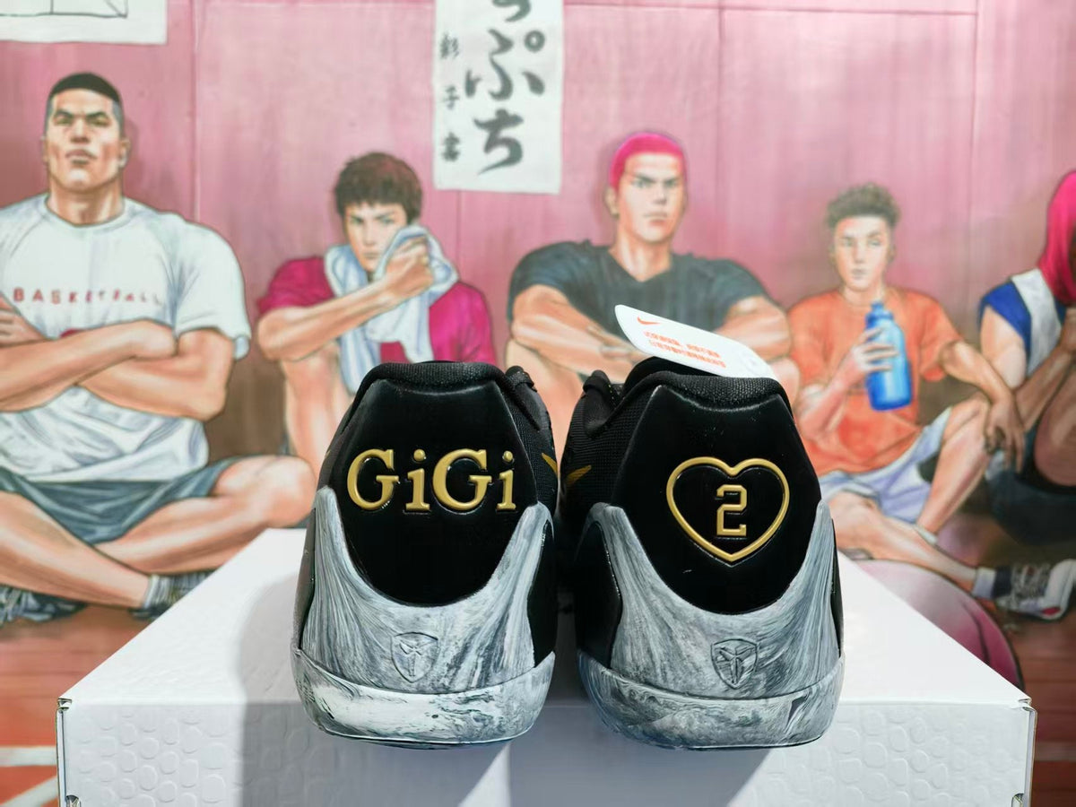 Nike GiGi Basketball Sneakers White Black Gold
