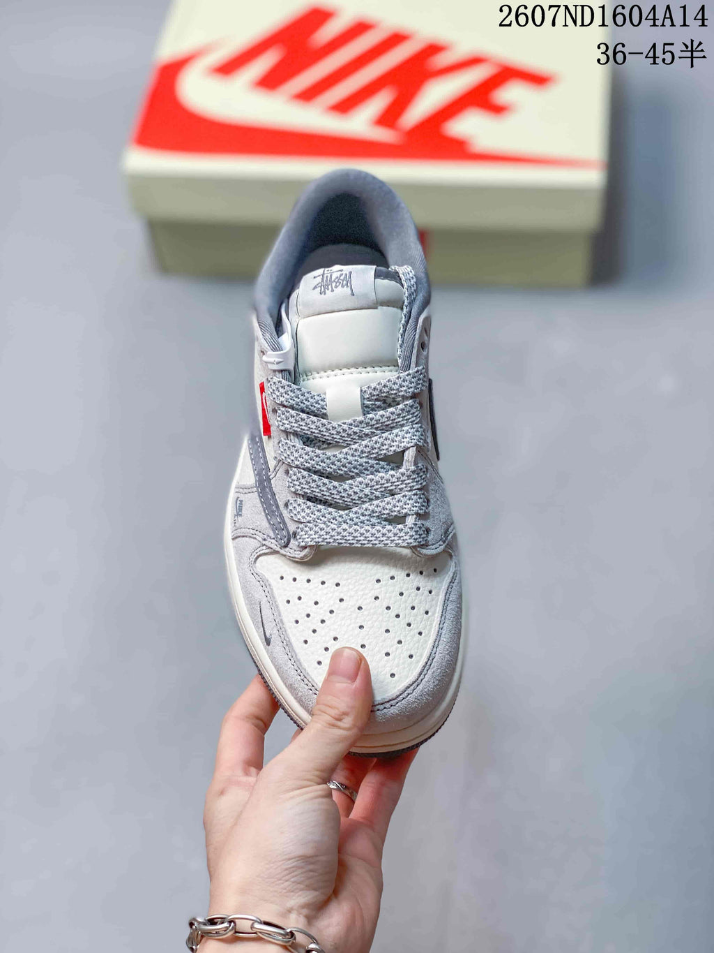 Nike SB Dunk Low Gray and Off-White Sneakers 2607ND1604A14