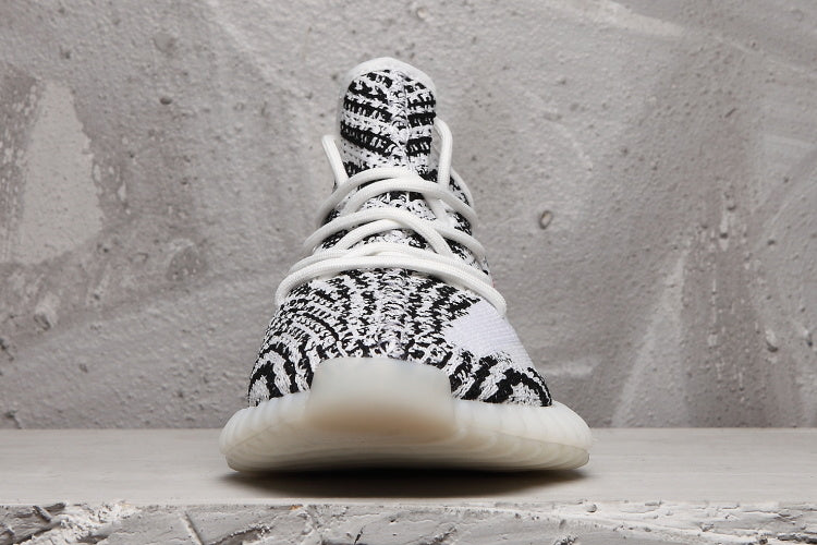 Yeezy 350 V2 Black White Pattern Sneakers