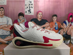 White and Red Basketball Sneakers