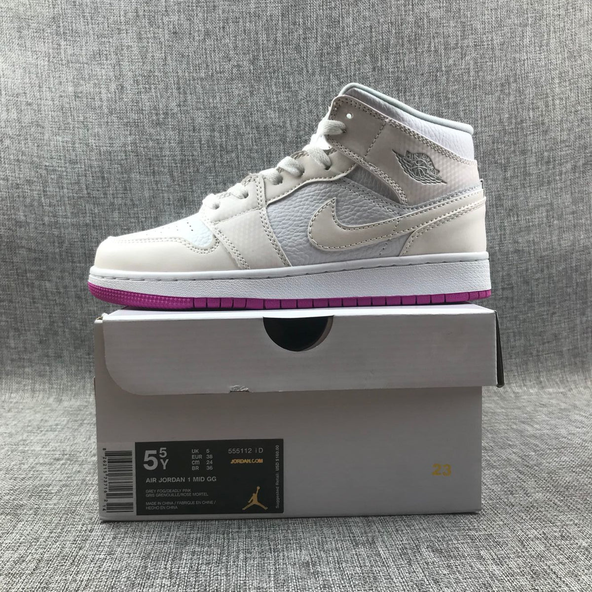 Jordan Air Jordan 1 Mid GG Sneakers White Grey Pink
