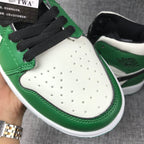Jordan 1 Mid White Green Black Sneakers 852542-301