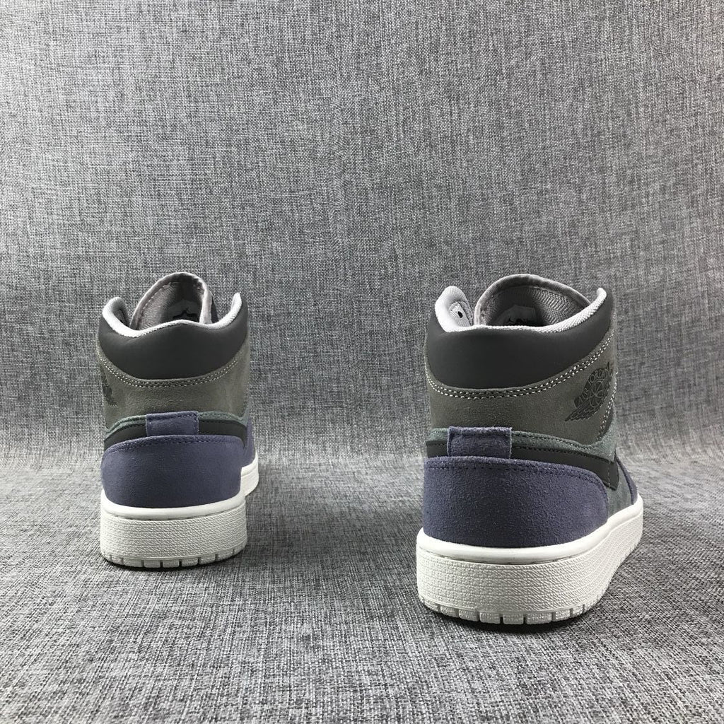 Jordan 1 Mid Gray Purple Sneakers 852842-203