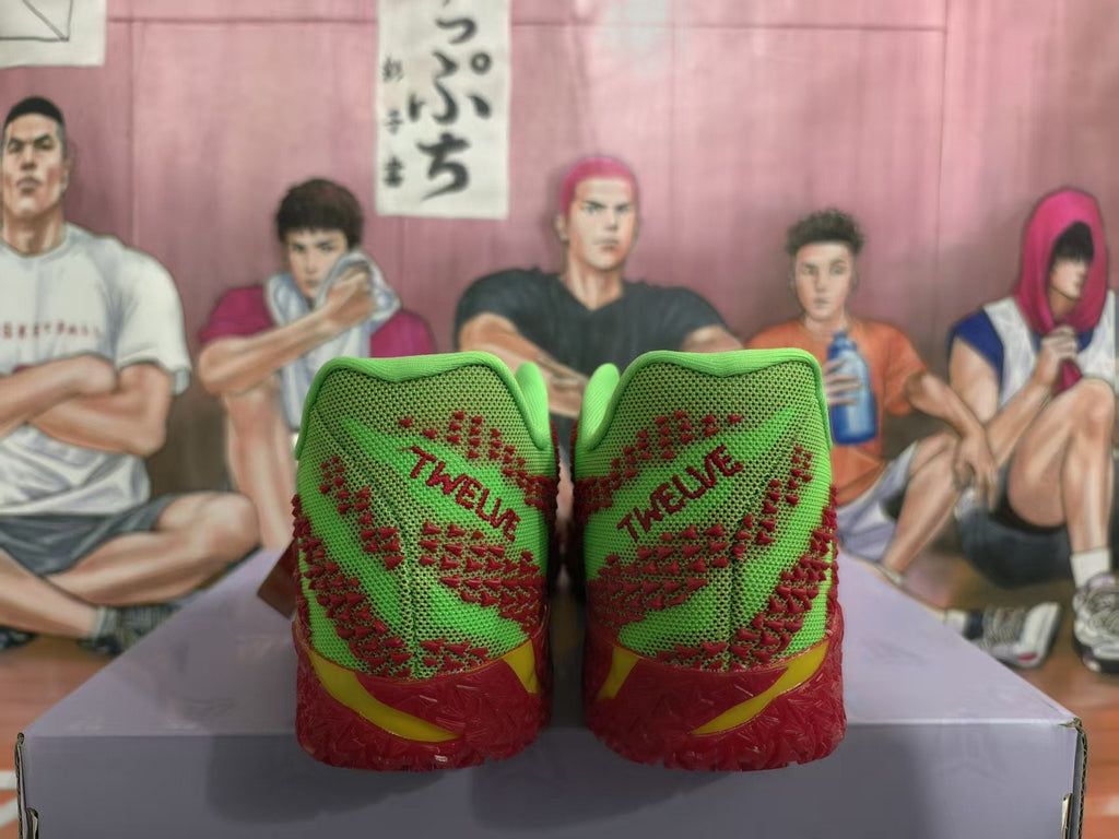 Nike Sneakers Red Green Gradient Basketball Style