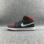 Jordan Air Jordan 1 Mid Black Red Sneakers 554724-020